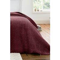 Bianca 'Attica Velvet' Embroidered Bedspread in Burgundy