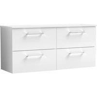 Balterley Level 1200mm Wall Hung 4 Drawer Vanity Unit with Worktop - Gloss White