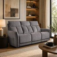 Aspire Grayson Fabric Upholstered Power Recliner Three Seater Sofa with USB in Grey | Size: 3 Seater