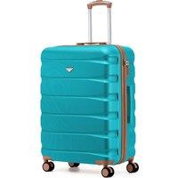 Flight Knight Lightweight ABS Hard Case Medium Suitcase Check-In Size 25 in Aqua