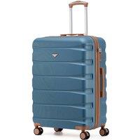 Flight Knight Lightweight ABS Hard Case Medium Suitcase Check-In Size 25 in Blue