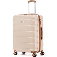 Flight Knight Lightweight ABS Hard Case Medium Suitcase Check-In Size 25 in Cream