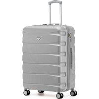 Flight Knight Lightweight ABS Hard Case Medium Suitcase Check-In Size 25 in Silver