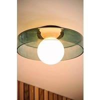 ValueLights Newbury Glass with Globe Shade IP44 Bathroom Ceiling Light & Bulb in Jade