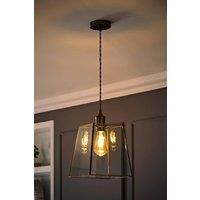 ValueLights Susie Glass Lantern Lamp Shade Drop Ceiling Pendant Light with Bulb in Bronze