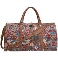Signare William Morris Strawberry Thief Red Big Holdall Bag