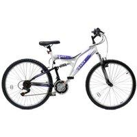 Basis 2 Full Suspension Mountain Bike, 26 Wheel, 18 Speed - White/Purple in White | Size: 26 inches