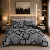 Pamposh Luxury Duvet Cover Sets Reversible Quilt Covers in Grey | Size: Super King