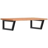 Berkfield Home Basin Shelf Wall Mounted Steel & Solid Wood Beech in Brown
