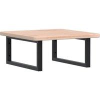 Berkfield Home Basin Shelf Wall Mounted Steel & Solid Wood Oak in Light Oak