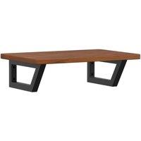Berkfield Home Basin Shelf Wall Mounted Steel & Solid Wood Oak in Brown