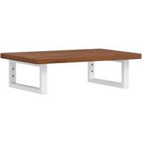 Berkfield Home Basin Shelf Wall Mounted Steel & Solid Wood Oak in Brown