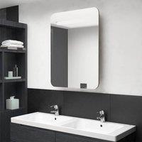 Berkfield Home LED Bathroom Mirror Cabinet Oak 60x11x80 cm in Brown | Size: 60 x 11 x 80 cm