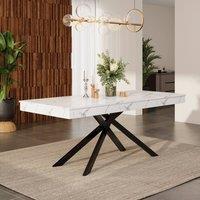 BTM 140/180cm Extendable Marble Dining Table 6-8 Seater White