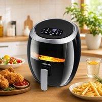 London Boutique 8L Digital Air Fryer Oven 8-in-1 1800W 360Hot Air Circulation in Black