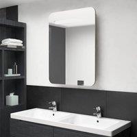 Berkfield Home LED Bathroom Mirror Cabinet Oak 60x11x80 cm in Brown | Size: 60 x 11 x 80 cm