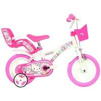Dino Bikes Hello Kitty Kids 12 Wheel Bike - White/Pink in White
