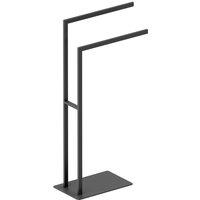 Cosmic Towel stand 2 towel rail Freestanding Matt black Essentials Collection in Jet Black