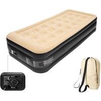 Havendro Single High Inflatable Air Bed Mattress Electric Pump in Beige