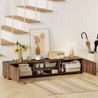 SPETLEK Television Cabinet Industrial Media Unit with Open Shelves 70in in Brown | Size: 0.6m2