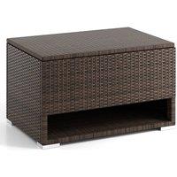VOGREX 3-Tier Outdoor Serving Cart PE Rattan Lockable in Brown