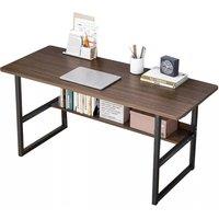FORGEVIO 80cm Wooden Computer Desk Home Office Laptop PC Workstation Table in Brown