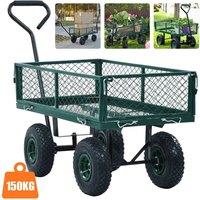 KORVIXA 550kg Heavy Duty Metal Green Garden Cart | Size: 10000mm x 520mm