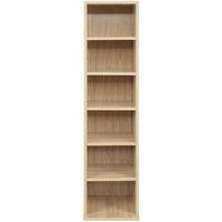 KORVIXA 6Tier Wooden CD/DVD Media Storage Display Rack in Natural | Size: 100 cm x 100 cm