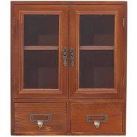 PAWNORA Vintage Desktop Cupboard in Brown