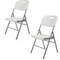 EONLION 2 x Chairs Outdoor Garden Picnic Camping Chair in White