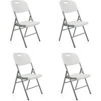 EONLION 4 x Chairs Outdoor Garden Picnic Camping Chair in White