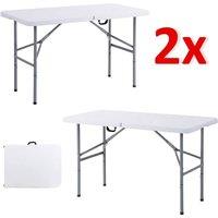 EONLION 2X 4ft Folding Table Trestle Camping Party in White