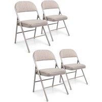 EONLION 4 FABRIC PADDING FOLDING CHAIR OFFICE WITH BACK REST in Grey | Size: 100 cm