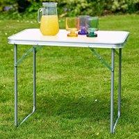 EONLION 1 X PORTABLE MDF WOODEN TOP FOLDING DINING TABLE in White