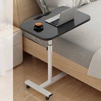 FLAVORA Black Height Adjustable Mobile Over Bed Table | Size: 0.6m2