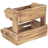 Kelvenix Brown 2-Tier Bamboo Fruit Basket Kitchen Wooden | Size: 0.6m2