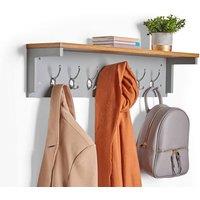 Kelvenix Coat Rack Wall Mounted w/ Shelf & 7 Double Hooks Grey | Size: 10000mm x 520mm