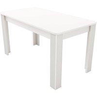 KORVIXA 4 Seater Dining Table Wood Rectangle in White | Size: 100 cm x 100 cm