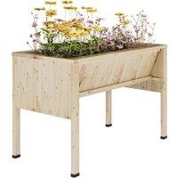 KORVIXA Elevated Wood Planter Box Stand for Vegetable Flowers in Beige | Size: 1.25kg
