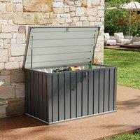 EONLION XLarge Outdoor Storage Box Metal Garden Patio Container in Black | Size: 100 cm