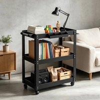 EONLION Tool Storage Heavy Duty Garage Trolley Cart Shelf in Black | Size: 1000mm 2000mm