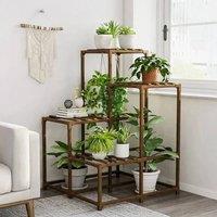 EONLION #3 Plant Stand Garden Planter Wooden Flower Pot Rack in Brown