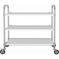 Kelvenix Large 3 Tier Silver Metal Kitchen Trolley | Size: 0.6m2