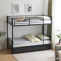 EONLION 3Ft Twin Over Bunk Bed Frame Single Loft Sleeper in Black