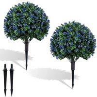VOGREX 2-Pack Faux Topiary Trees 70cm in Green