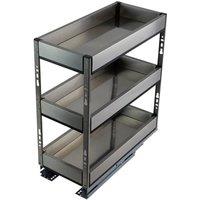 Kelvenix 200mm Pull Out Steel Basket Kitchen Cabinet in Silver | Size: 0.6m2