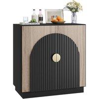 KORVIXA Buffet Cabinet with Fluted Arched Door Storage Sideboard | Size: 100 cm x 100 cm