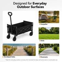 EONLION Heavy Duty Foldable Trolley Cart Wagon Garden Beach in Black | Size: 100g