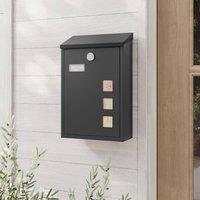 The Bazaarist Wall Mounted Locking Mailbox with Viewing Window, Black