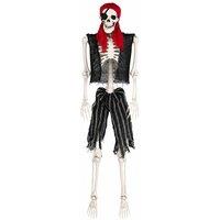 Yezi Halloween Skeleton Life Size Pirate Decor 166cm PE Plastic White